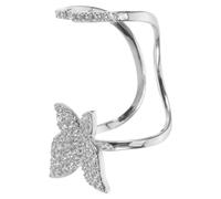 Beaupretty Rhinestone Nail Ring Sparkling Metal Butterfly for Fingertips | Silver Finish, Feminine Accent, Portable Design, for Festivals and Social Gatherings with Elegant Style