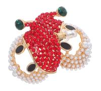 Beaupretty Rhinestone Santa Earrings Lightweight Xmas Studs with Pearl Accent Festive Holiday Jewelry for Women Christmas Party Accessories