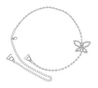 Beaupretty Rhinestone Shoulder Chain with Butterfly Ornament Decorative Sparkling Dress Strap for Weddings Parties Easy to Wear Versatile Jewelry Accessory