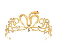 Beaupretty Rhinestone Snake Crown Wedding Tiara Headband for Bride Lightweight Egyptian Style Bridal Hair Accessories for Women for Weddings Parties and Halloween