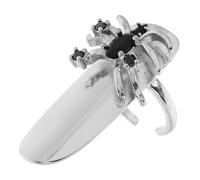 Beaupretty Rhinestone Spider Open Nail Ring for Women Adjustable Fashion Finger Decor Unique Gothic Style for Parties and Special Occasions