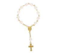 Beaupretty Rose Beads String Prayer Bracelet Delicate Beaded Rosary Hand Chain for Pilgrimage Worship for Family Friends Safe Material for Daily Use