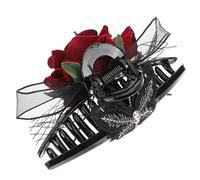 Beaupretty Rose Flower Claw Clip for Women Vintage Lace Bow Hair Holder for Thick and Thin Hair Durable and Flexible Design for Bathing Makeup and Daily Styling