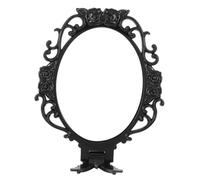 Beaupretty Rose Flower Design Folding Handheld Makeup Mirror Portable Compact Mirror with Comfortable Handle Lightweight Retro Style for Women and Travel Use