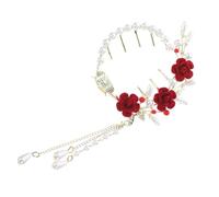 Beaupretty Rose Flower Hairpin Hair Clip Women Pearl Tassel Hair Clips Headpiece Metal for Women