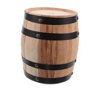 Beaupretty Rustic Oak Barrel Wooden Coin Bank Large Vintage Money Saving Box with Only-save Function Educational Piggy Bank for Financial Habit Decorative Desktop Rustic Barrel Pot for