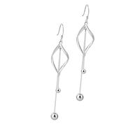 Beaupretty S925 Sterling Silver Long Diamond Drop Earrings for Women Simple Style Tassel Ear Jewelry for Parties and Events