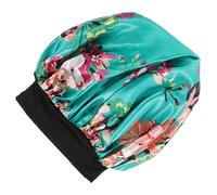 Beaupretty Satin Bonnet Sleeping Hat for Women Elastic Wide-Brimmed Sleep Cap Decorative Hair Bonnet for Curly Hair Comfortable and Stylish Sleepwear Accessory