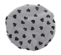 Beaupretty Satin Shower Cap for Women Heart Printed Elastic Bathing Cap Design for Long Hair Double for Daily Use and Heart