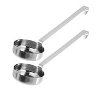 Beaupretty Sauce Spread Spoon Flat Bottom Pizza Ladle Stainless Steel 2pcs with Long Handle and Comfortable Grip for Dining Room and Daily Life Kitchen Use