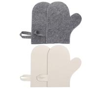 Beaupretty Sauna Gloves Exfoliating Bath Gloves Heat-Resistant Felt Mittens for Spa and Sauna Hand Protection