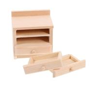 Beaupretty Scale Bedside Table for Dollhouse Vintage Drawer Design for Home Decoration and Miniature Scene Design