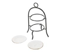 Beaupretty Scale Mini Dessert Tower Metal Cake Stand Dollhouse Kitchen Accessory for Miniature Pastry Display Dollhouse Decoration Shelf for and Candies