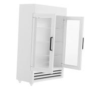 Beaupretty Scale Miniature Wooden Dollhouse Fridge White Mini Refrigerator Beverage Cooler for Dollhouse Furniture Accessories for Crafting and Role Playing Scenes