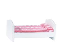 Beaupretty Scale Red White Striped Mini Furniture Romantic Bedroom Accessory for House Decoration and Collecting Enthusiasts