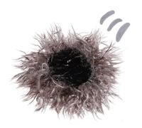 Beaupretty Scientist Wig Set for Adults Brown Braided Crazy Old Man Costume with Fake Mustache and Eyebrows for Halloween Cosplay School Party Accessories