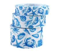 Beaupretty Sea Ocean Style Grosgrain Ribbon 10mm 22mm 38mm Wide Fabric Ribbon Navy Blue for Wrapping Party Decorations and Floral Crafts 5 Yards Per Roll 3 Rolls Set