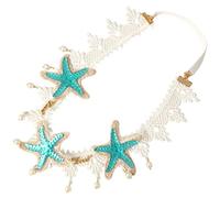Beaupretty Sea Star Lace Headband with Pearl for Women and Elegant Mermaid Hair Accessories for Weddings Parties and Special Occasions Eye Catching Forehead Decoration