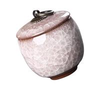 Beaupretty Sealed Ceramic Pet Ash Container Dog Urn Cremation Bone Ash Jar Diamond White Memorial Casket for Small to Medium Pets