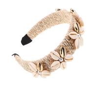 Beaupretty Seashell Wide Brim Headband for Women Lightweight Beach Hair Accessory Pearl Details for Summer Weddings and Casual Outings