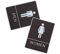 Beaupretty Self-stick Acrylic Restroom Sign Braille Gender Indicator for Public Bathroom Doors with Inclusive Features for Gender Restrooms