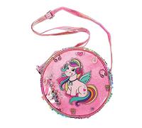 Beaupretty Shiny Sequin Unicorn Crossbody Bag for Little PU Leather Single Shoulder Messenger Bag with Coin Storage Pouch Cute Small Purse for Daily Use and Travel