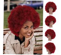 Beaupretty Short Curly Afro Wig for Black Women Soft Fluffy Synthetic Hair Party Cosplay Accessory Natural Style Multi-occasion Use
