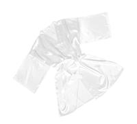 Beaupretty Short Silky Artificial Silk Robe for Women Lightweight Polyester Bridal Sleepwear for Bride and Bridesmaids Soft Wedding Party Dressing Gown Comfortable Satin Feel White