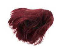 Beaupretty Short Wine Bob Wig for Women Natural Straight Synthetic Hair Extension Bangs for Parties and Events