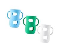 Beaupretty Silicone Baby Bottle Sleeves with Handles for Infants, Large Size Protective Bottle Covers in Blue, White, and Green, Anti-Breakage Silicone Sleeve Set for Feeding and Nursing