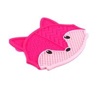 Beaupretty Silicone Fox-shaped Makeup Brush Cleaner Pad Rose Red Cosmetic Brush Cleaning Mat with Suction Cup for Makeup Tool Washing