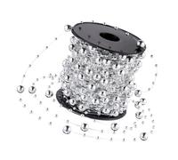 Beaupretty Silver Faux Pearl Beads Garland Roll with Lightweight Flexible Plastic Strands for Christmas Decorations and Craft Projects Random Color