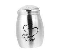 Beaupretty Silver Mini Family Urn Cremation Keepsake Casket for Bone Ashes Memorial Container for Loved Ones Compact Sealed Ashes Holder