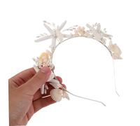 Beaupretty Silver Pearl Seashell Headband Mermaid Style Band Lightweight Bridal Wedding Hair Accessories for Women Beach Headpiece with Sea Star Motif