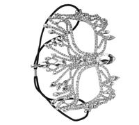 Beaupretty Silver Queen for Women with Rhinestone Decoration, Elegant Zinc Alloy Half-face Design, Comfortable Fit for Wedding and Costume Parties
