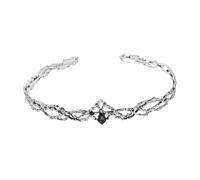 Beaupretty Silver Rhinestone Medieval Crown Headband for Women and Lightweight Large Round Princess Forehead Tiara Comfortable Fit for Weddings Cosplay and Costume Parties