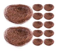 Beaupretty Simulated Bird Nest Craft 12Pcs Woven Garden Decorations for Outdoor Wedding and Photography Props with Realistic Design