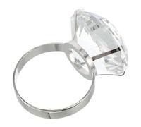 Beaupretty Simulated Wedding Ring Prop Large Faux Engagement Decoration for Photo Props Desktop Ornament with Transparent Sparkle