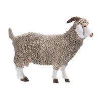 Beaupretty Simulated Wild Animal Model Light Grey Sheep Figurine Solid Angora Goat Ornament Scene Decoration for Collectors