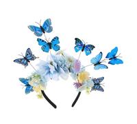 Beaupretty Simulation Flower Butterfly Headband for Women Bride Wedding Hair Accessory Floral Headband for Tea Party Bridal Hair Crown