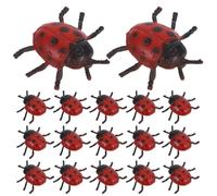 Beaupretty Simulation Ladybug PVC Trick 25Pcs Red Plastic Insects Prank Props for Halloween Party and Collecting Kit