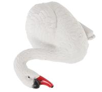 Beaupretty Simulation Swan Statue Decor White Pe Material with Stand High Realism for Outdoor Areas Pond Garden Space Beautification