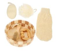 Beaupretty Skin Exfoliating with Bath Ball Shower Gloves Foot File and Storage Box Gentle Body Scrubber for Feet Knees Legs Spa Kit for Family Bathing and Relaxation