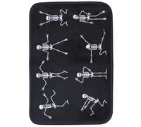 Beaupretty Skull Rectangular Door Mat Halloween with Chic Dancing Skeletons Pattern, Anti-slip Flannel Floor Mat Decorative Doormat with Fine Stitching, 40x58cm for Home and Bathroom