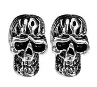 Beaupretty Skull Stud Earrings Punk Jewelry 1 Pair Unisex Ear Piercing Studs Retro Style for Halloween Gothic or Casual Outfits