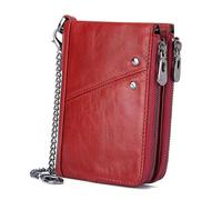 Beaupretty Slim RFID Blocking Men's Wallet Stylish Stealth Clutch for Men Credit Card Holder Male Coin Purse Red Leather Fashion Long Clutch Bag