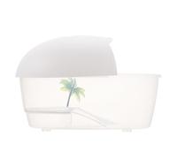 Beaupretty Small Turtle Tank with White Lid Basking Platform Reptile Terrarium for Tortoises and Aquatic Turtles Feeding and Resting