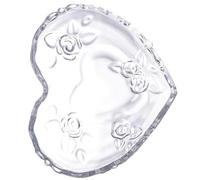 Beaupretty Snack Rose Tray with Heart-Shaped Three-Dimensional Glass Relief Wavy Edge, Decorative Dish Serving and at Fruit for Snacks Friends Parties and Outings