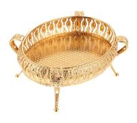 Beaupretty Snack Serving Tray Fruit Dish European Style Gilded Iron Metal Low Temperature Resistance Elegant Delicate Design for Wedding and Conference