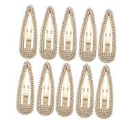 Beaupretty Snap Hairpin Set 10pc Rhinestone Hair Clips Barrette for Wedding Party